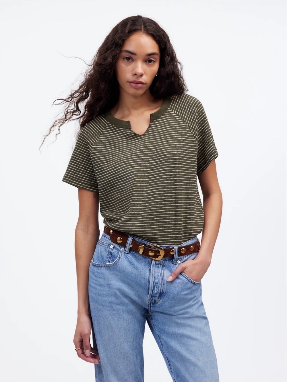 Madewell Splitneck Raglan-Sleeve Tee